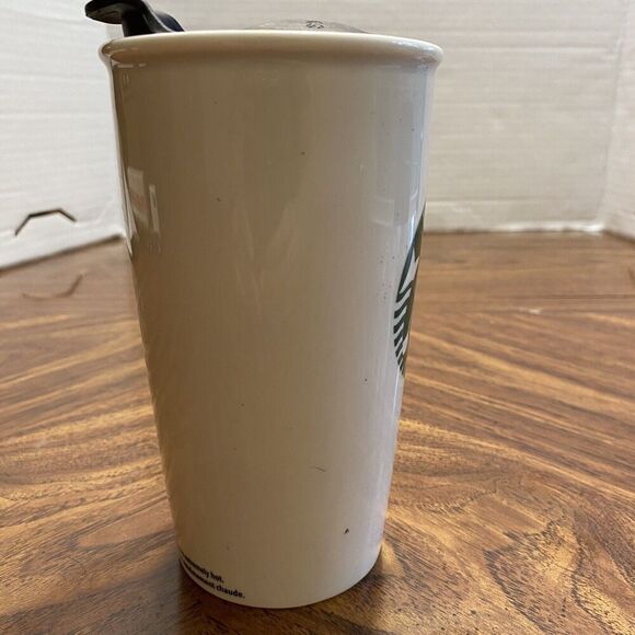Starbucks 12oz Ceramic Travel Coffee Mug Tumbler With Lid 2011 Mermaid Siren - Picture 2 of 8